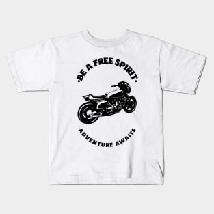 Be a free spirit adventure awaits cafe racer Kids T-Shirt